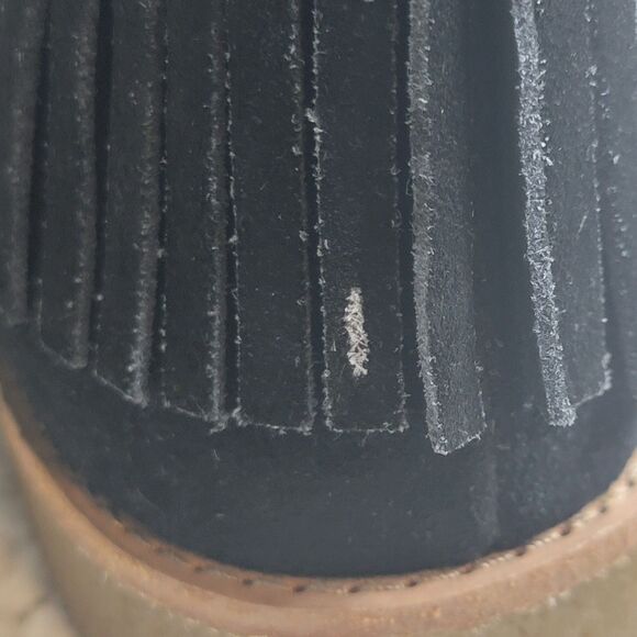 Kate Spade Women's Size 7.5M Round Toe Fringe Ankle Gold Side Zip Boots Black - Picture 5 of 12